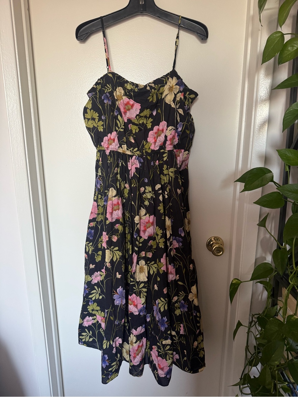 Express Black Floral Spaghetti Strap Maxi Dress Size L